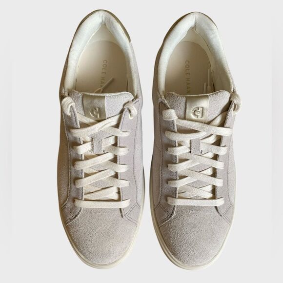NEW Cole Haan Grand Crosscourt Suede Coaster Sneakers Women's Size 9 Ivory Dove - Picture 5 of 16